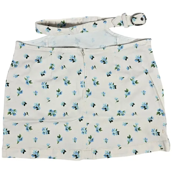 WeWoreWhat Cut Out Skirt Watercolor Ditsy Ivory Multi‎ Floral Mini WWDB94 Size S - Image 2