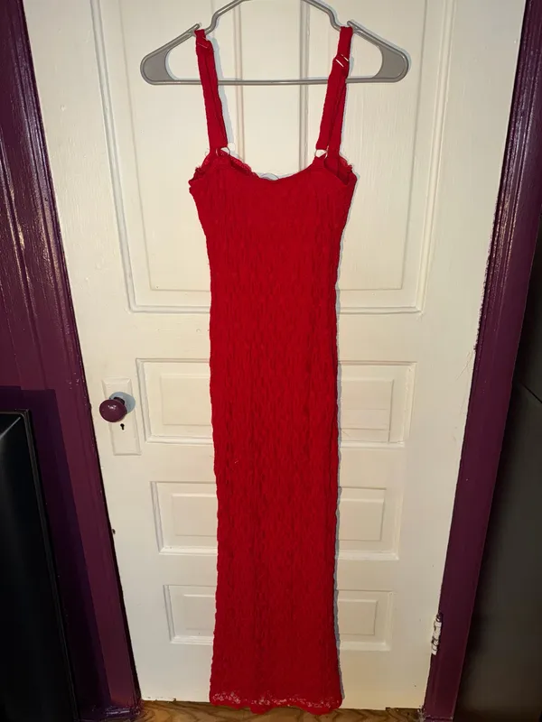 FashioNova Sexy red lace body con maxi dress - Image 4