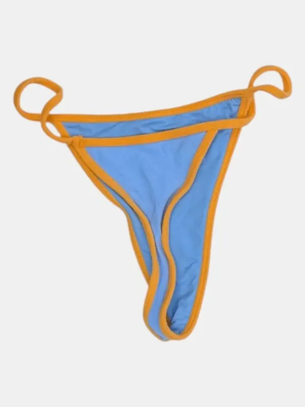 Frankies Bikinis Harmony Thong Bikini Bottom - Bluebird - Blue & Orange - Large - Image 4