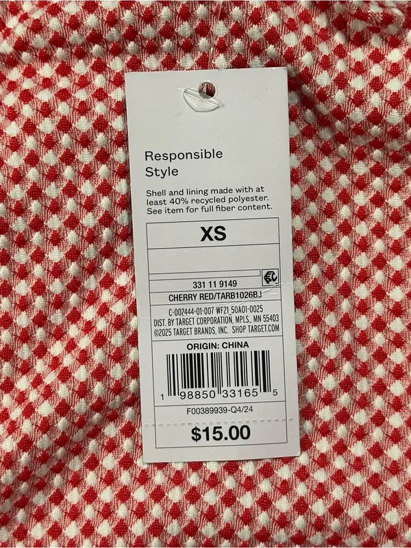 Wild Fable Red White Gingham Skort XS Mini Flare Pull-On Shorts Skirt NWT - Image 6