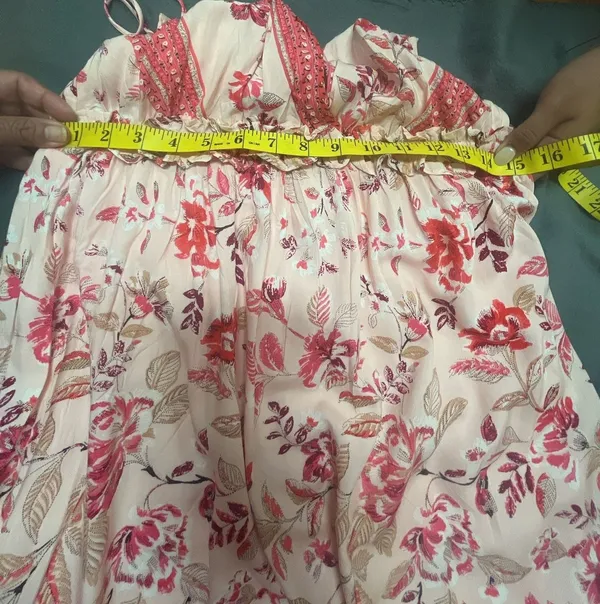 Blue Rain Pink Floral Maxi Dress Size S - Image 7
