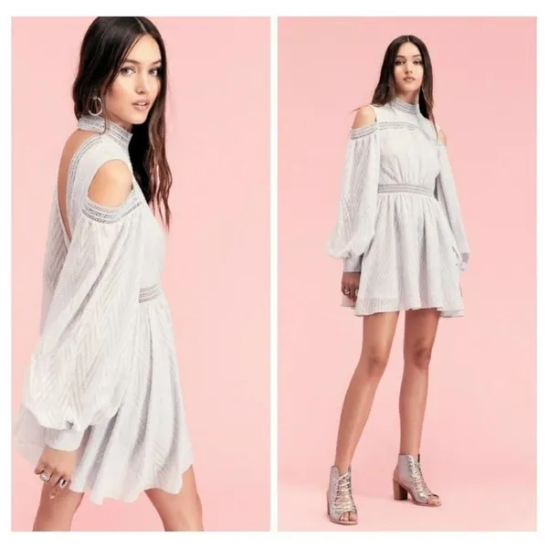 Acler Aslan Lavender Cold Shoulder Textured Dress Sz 4 - Image 8
