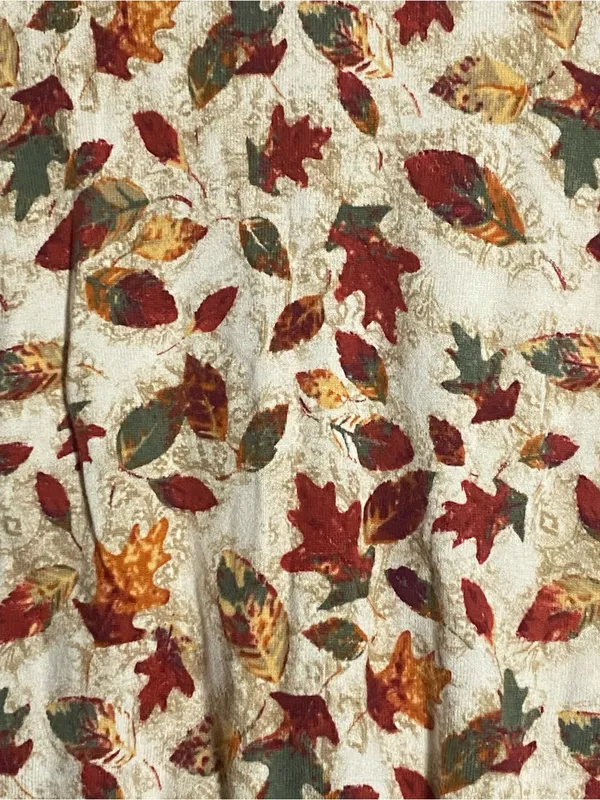 Christopher & Banks Cream Cardigan with Fall Leaf Print Cozy Casual Halloween S - Image 7