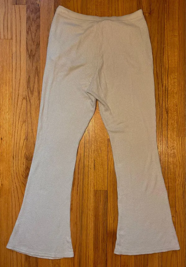 Aeropostale Cream Ribbed Flare Pants  - Image 2