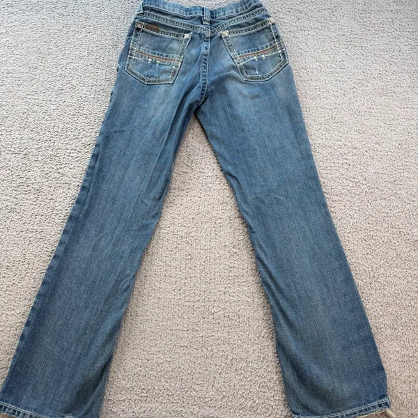 Ariat B4 Relaxed Girls Medium Wash Bootcut Jeans Size 14 Adjustable Waist - Image 2