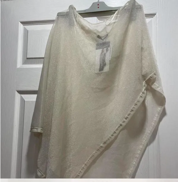 Glitter poncho shimmer small White Size M - Image 2