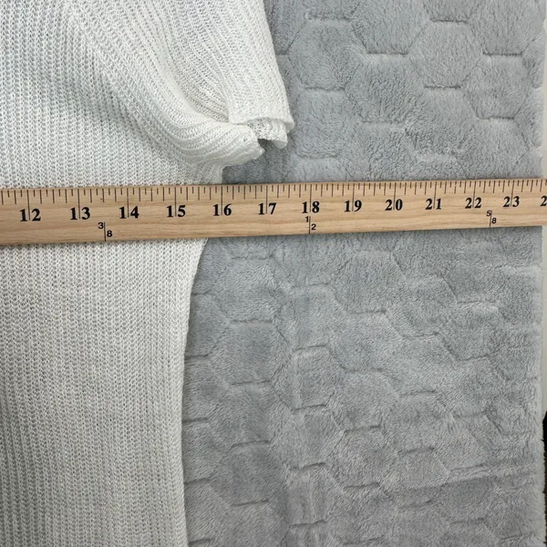 Lauren Ralph Lauren 100% Linen Knit‎ Top L White Pullover Coastal Resort Summer - Image 7