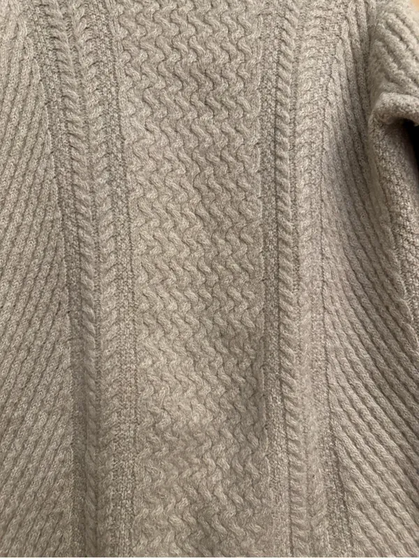 Aran Crafts XL Cream Merino Wool Cable Knit Open Front Cardigan Ireland Cozy - Image 9