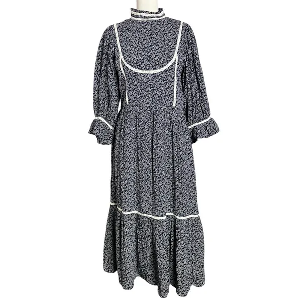 Free People Prairie Cottage Meadows Amaryllis Floral Print Maxi Dress Size 12 - Image 2