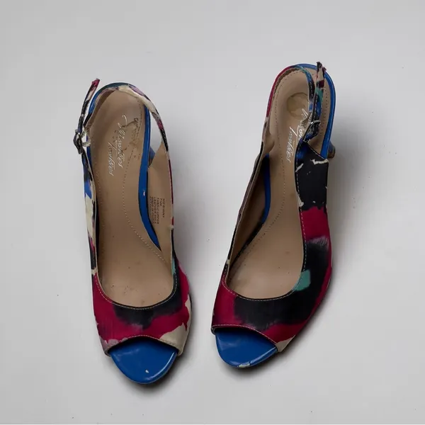 Multicolor Open Toe Heels 7.5 Pink - Image 2