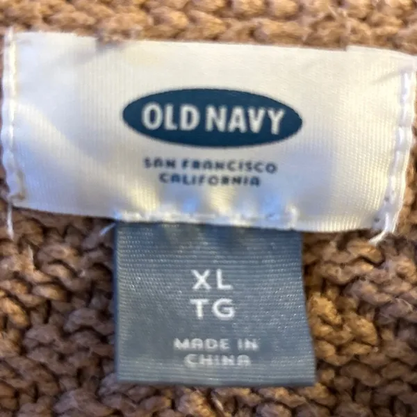 Old Navy Women's XL Tan Textured Knit Long‎ Sleeve Sweater - Image 3