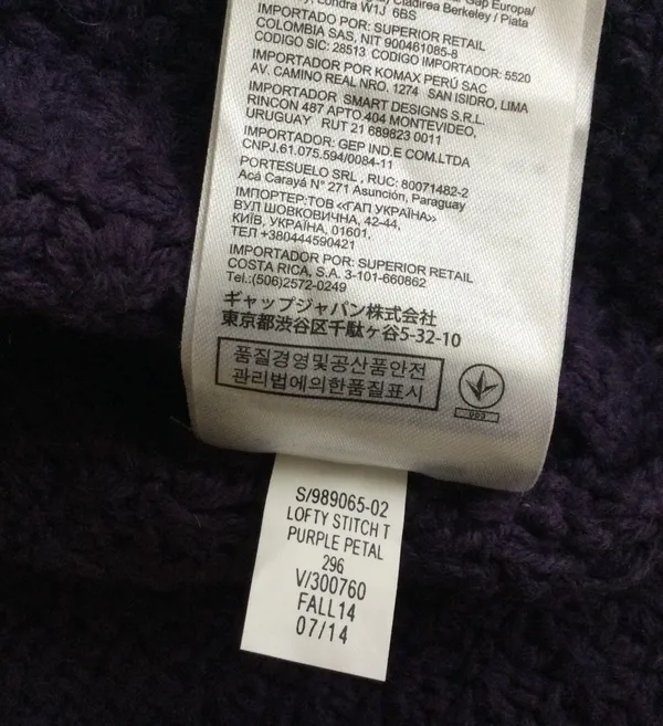 Mockneck Chunky Long Tunic Sweater Purple/Blue - Sz Medium - Image 10