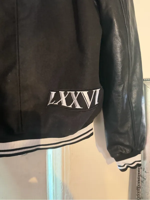 MCM women’s Black Varsity Jacket with Leather Sleeves - Image 4
