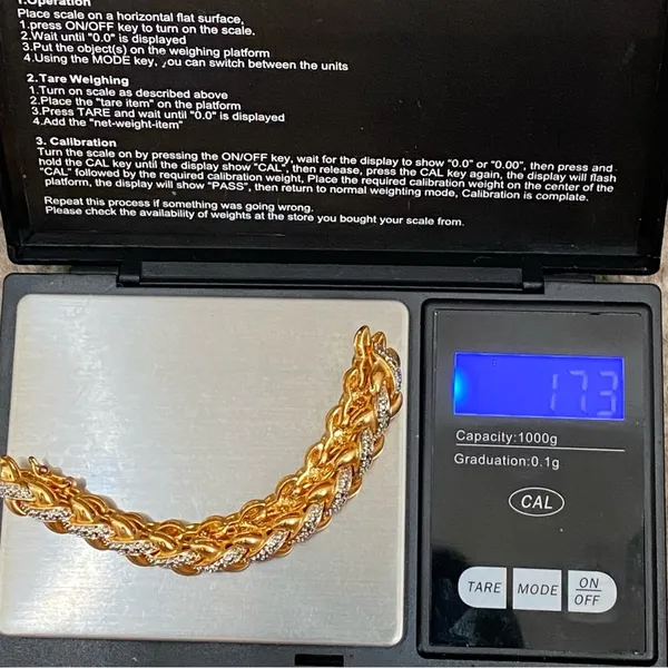 PAJ BR China Gold-tone Diamond Illusion Box Clasp Double Prong X Link Bracelet - Image 9
