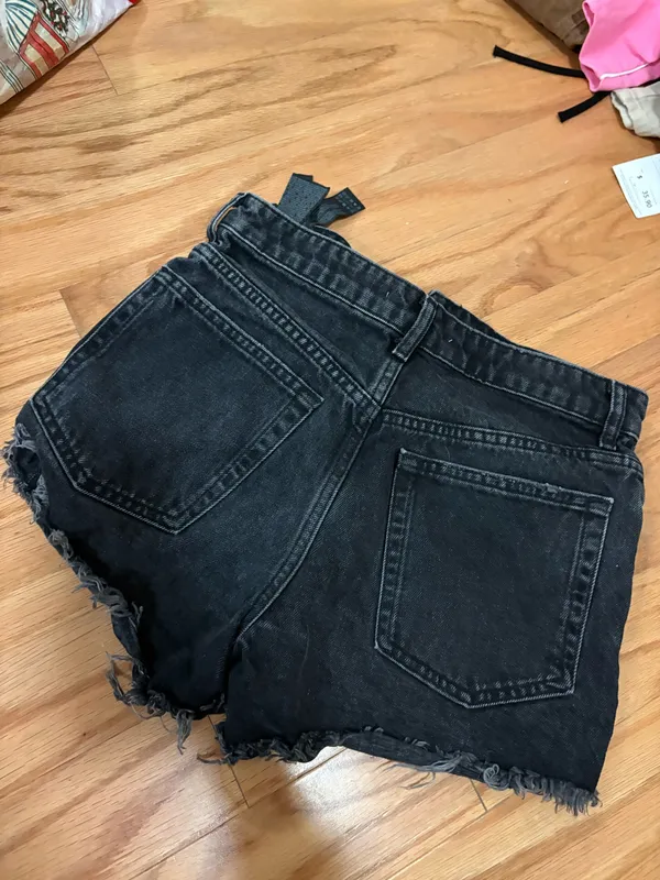 ZARA Black Jean Shorts - Image 2