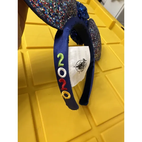 Disney Parks 2020 Minnie Mouse Ears Blue Sequin Bow Headband Sparkles Mickey - Image 3