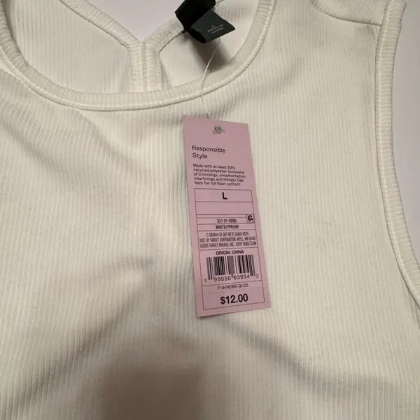 Wild Fable Cream Ribbed Tank Top - Image 2