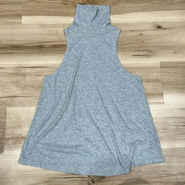 Free People Topanga Sleeveless Turtleneck Tank Grey Women’s XS - Image 4