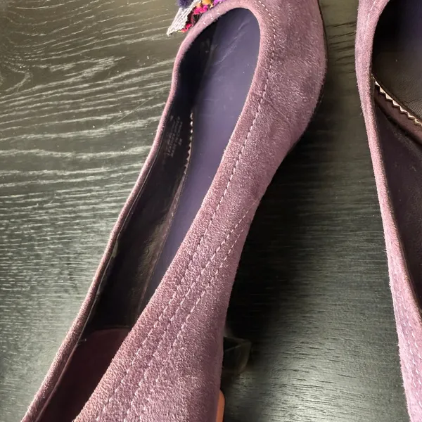 Hype Sarafina Purple Suede Kitten Heels Pointed Toe Embellished Pumps Womens 8M - Image 12