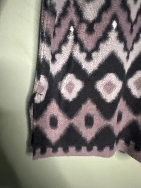 Bob Mackie Wearable Art M Aztec Geometric Tunic Top Quarter Zip Boho Statement - Image 2