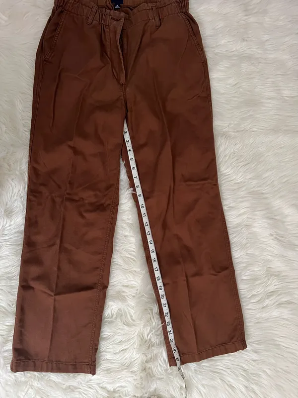 GAP Easy Twill Brown Straight-Leg Pants Size Medium  - Image 9