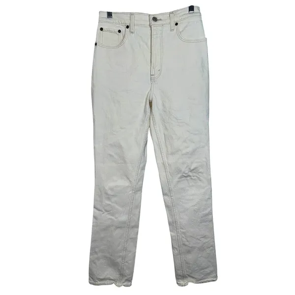 Abercrombie & Fitch 90s Straight Ultra High Rise Cream Off White Jeans Size 26 2 - Image 2