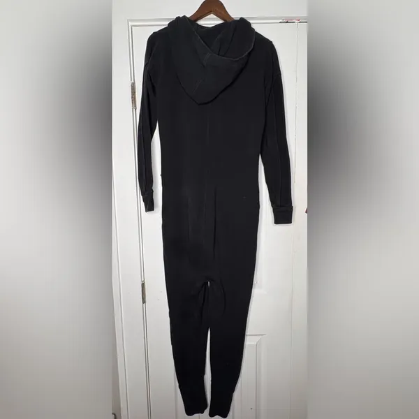 Onepiece Black Hooded Jumpsuit with Logo Patch‎ Size XS EUC - Image 8