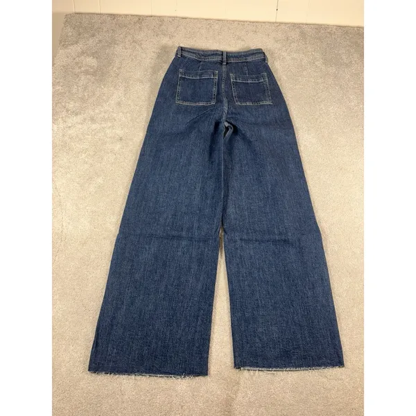 the drop kori jeans wide leg nwt‎ raw hem fray 26 - Image 6