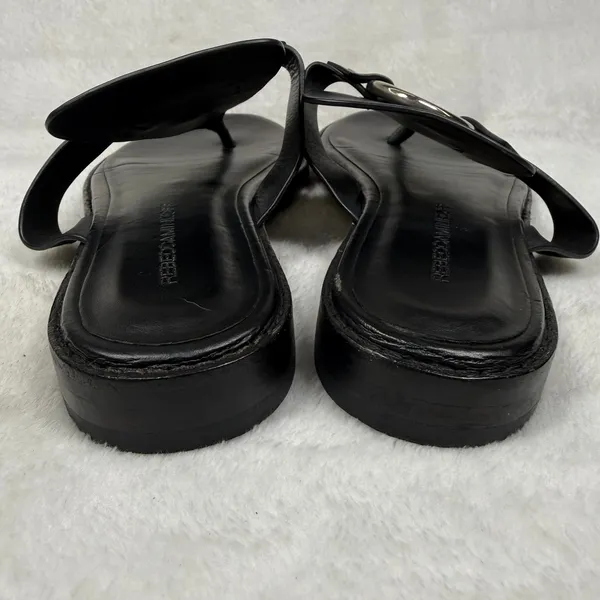 Rebecca‎ Minkoff Black Leather O-Ring Studded Thong Slide Sandals Womens 6M - Image 6
