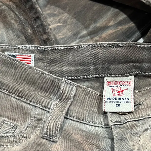 True Religion‎ Casey Straight Marble Brown Acid Wash Jeans Size 26 - Image 5