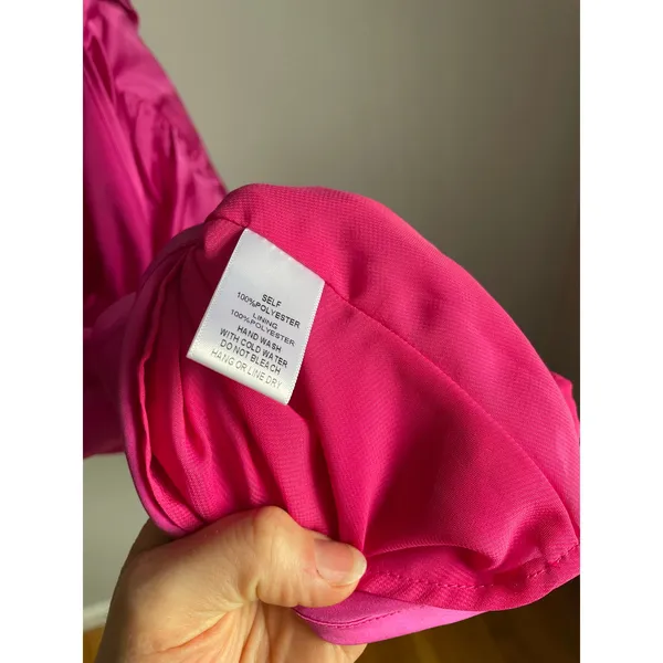 FashionNova Hot Pink Cowl Neck Mini Dress sz Large NWT Barbie Perfect Life Satin - Image 8