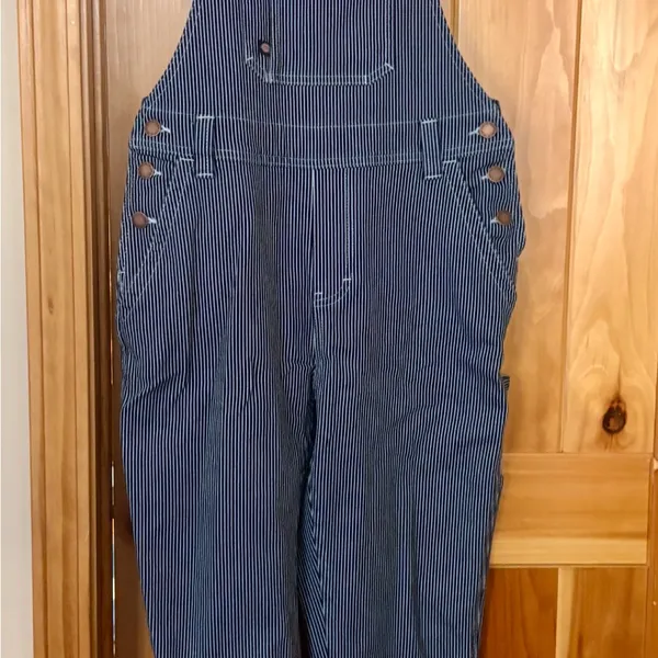 Carhartt Women's Relaxed Fit Denim Railroad Striped Bib Overall XS - Image 10