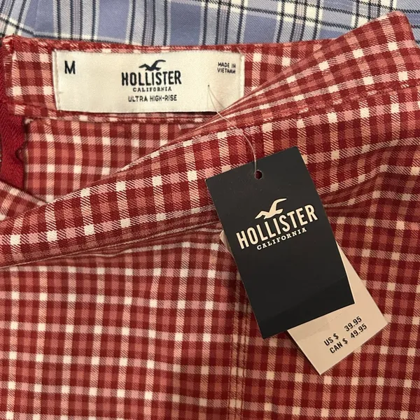 Hollister Red and Blue Mini Pencil Skirt Set - Image 3
