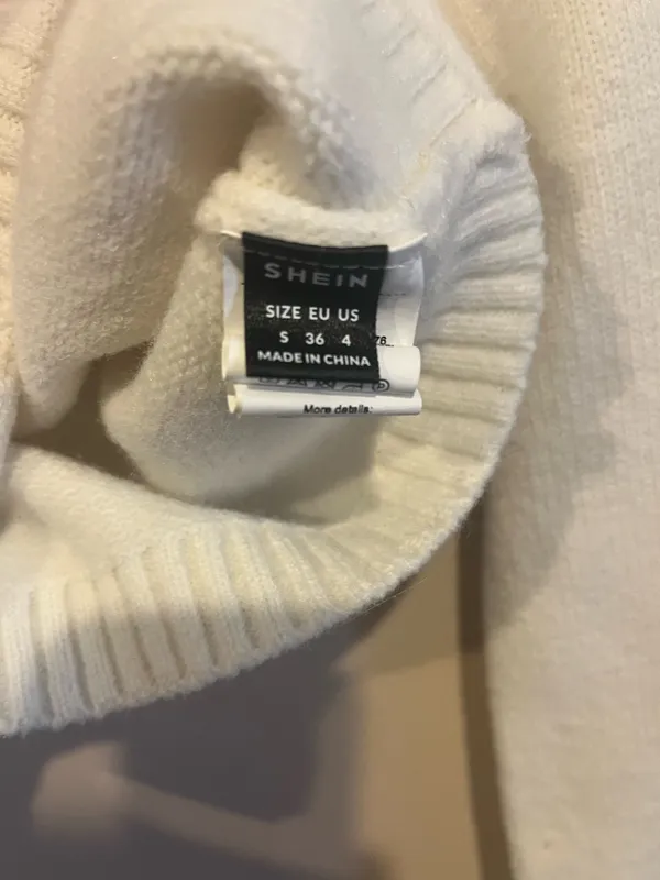 Fold Over Cropped Sweater White - Image 5