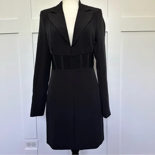 Bardot Black Corset Blazer Mini Dress - Image 3