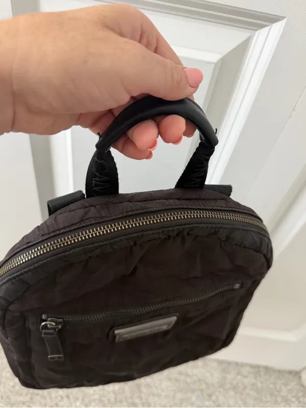 Calvin Klein Black Minimalist Nylon Mini Backpack Purse - Image 7