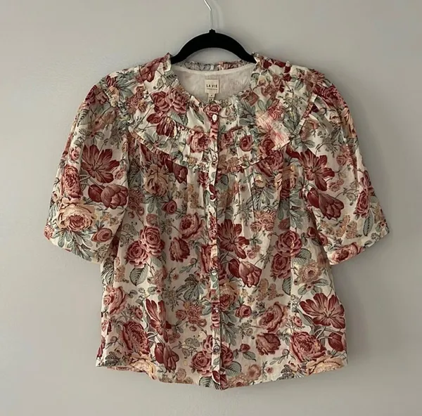 Rebecca Taylor Women's Floral Top La Vie Lucciene Size S Business Casual Travel - Image 2