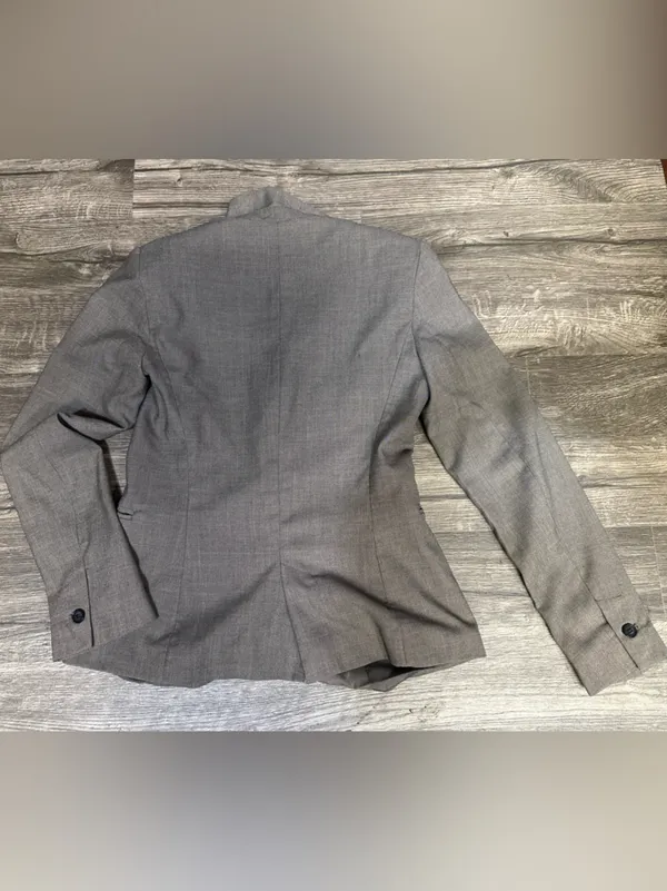ZARA Women’s Gray Taupe One Button Fitted Blazer Size 2 - Image 3