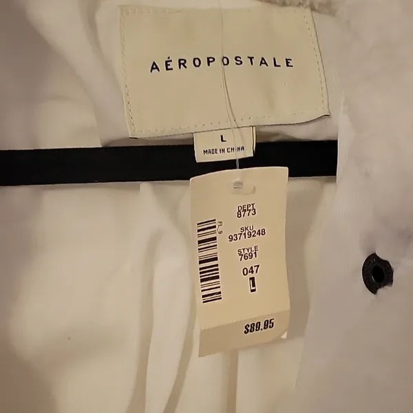 NWT Aeropostale White Size Large Faux Fur Hooded Jacket - Image 6
