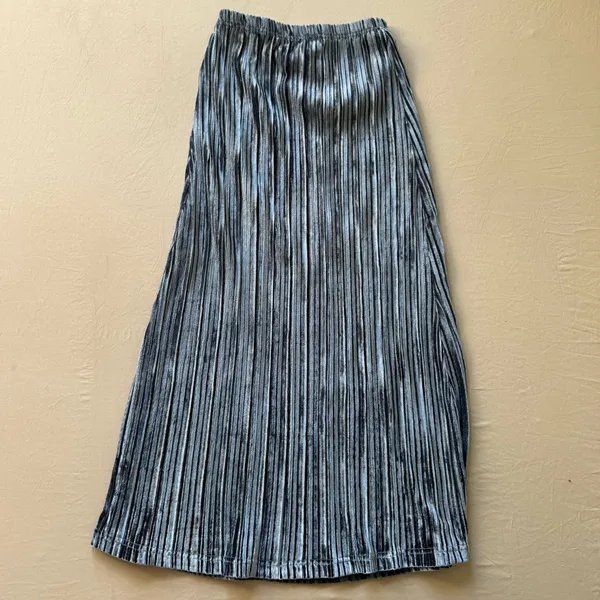 pleated velvet Midi Skirt Gray Size XXS - Image 2