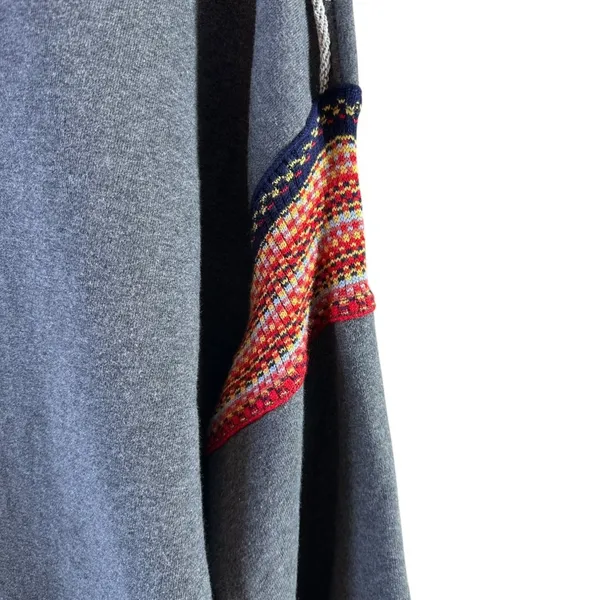 Natural Life Charcoal Tribal Trim Boho Sweatshirt Oversized Size S/M - Image 6