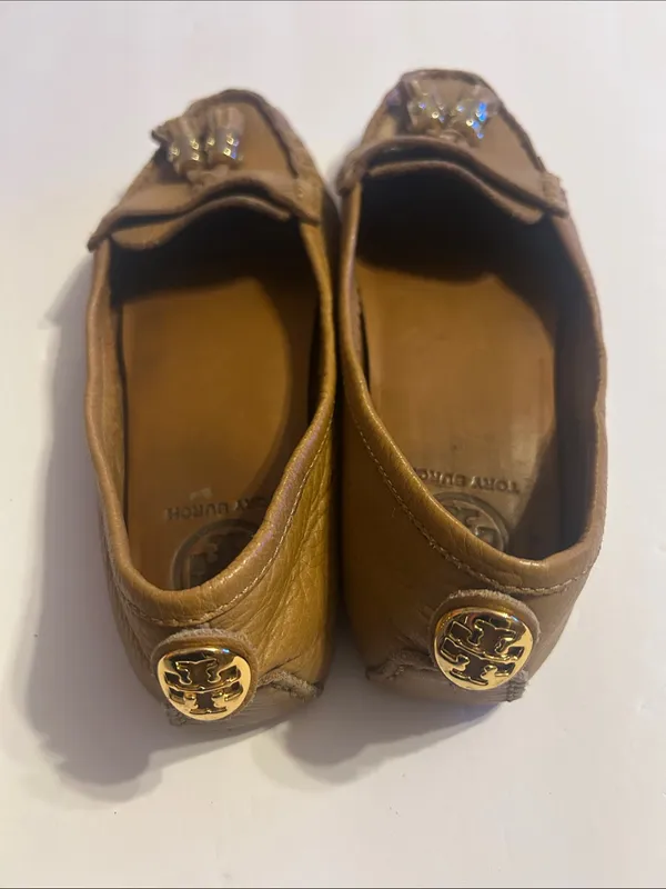 Tory Burch Tan Leather Tassel Loafers - Image 3