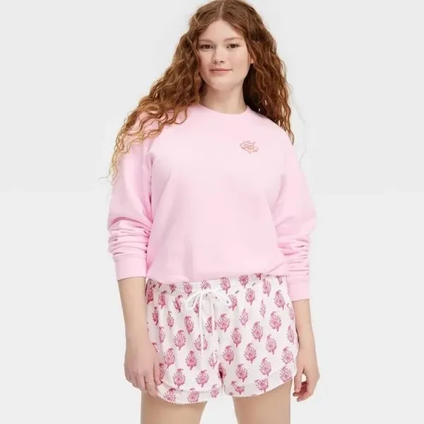 Roller‎ Rabbit Target Ruffle Floral Shorts Women L Pink Drawstring Boho Beach - Image 3