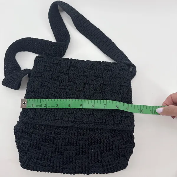 The Sak Black Crochet Hobo Bag Shoulder Bag Handbag‎ Casual Purse 10x9 - Image 11