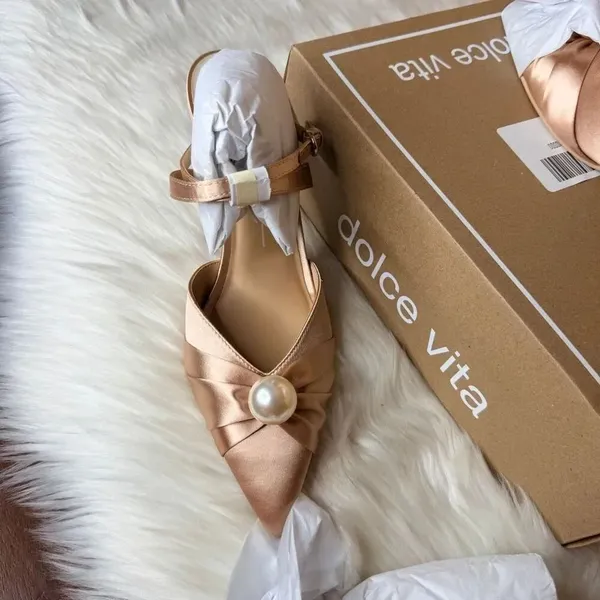 Dolce Vita Kaysey Light Blush Satin Heels Size 9 - Image 3