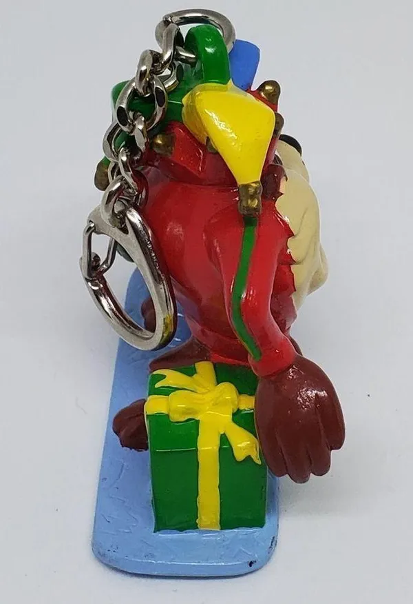 Tasmanian Devil Christmas Snowboard Keychain Brown - Image 4