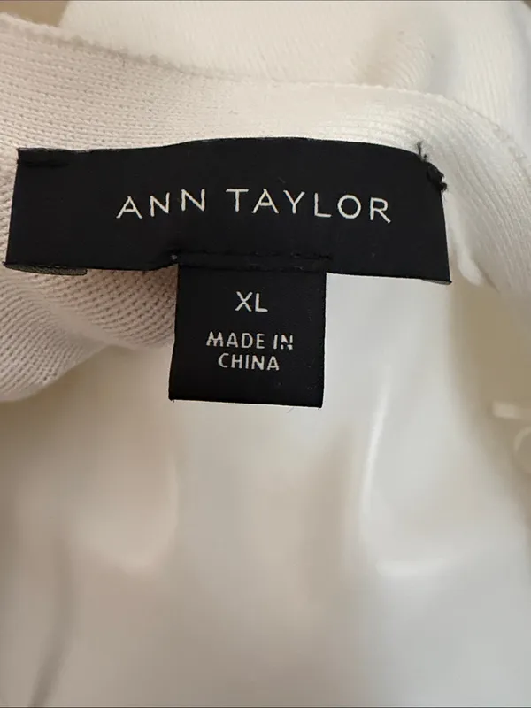 Ann Taylor Cream Open-Front Blazer Cardigan - Image 2