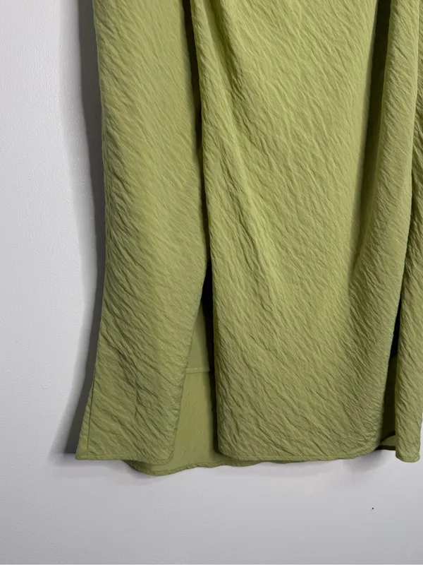 Abercrombie & Fitch Faux Wrap Maxi Skirt Size Small Light Green - Image 4