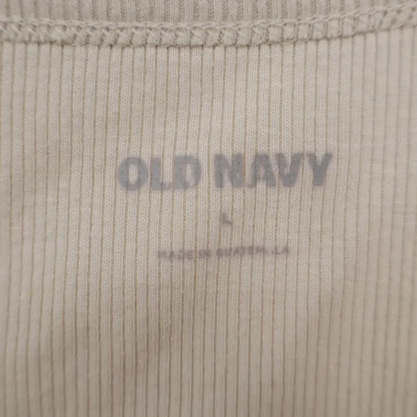 Old Navy Women's Ribbed Tank Top Beige Cream Scoop Neck Sleeveless Large - Image 2