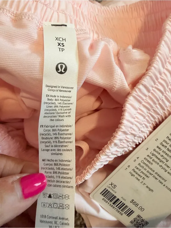 Lululemon Shake It Out High-Rise Run Short 2.5" size xs LW7DKOS PIAR NWT - Image 10